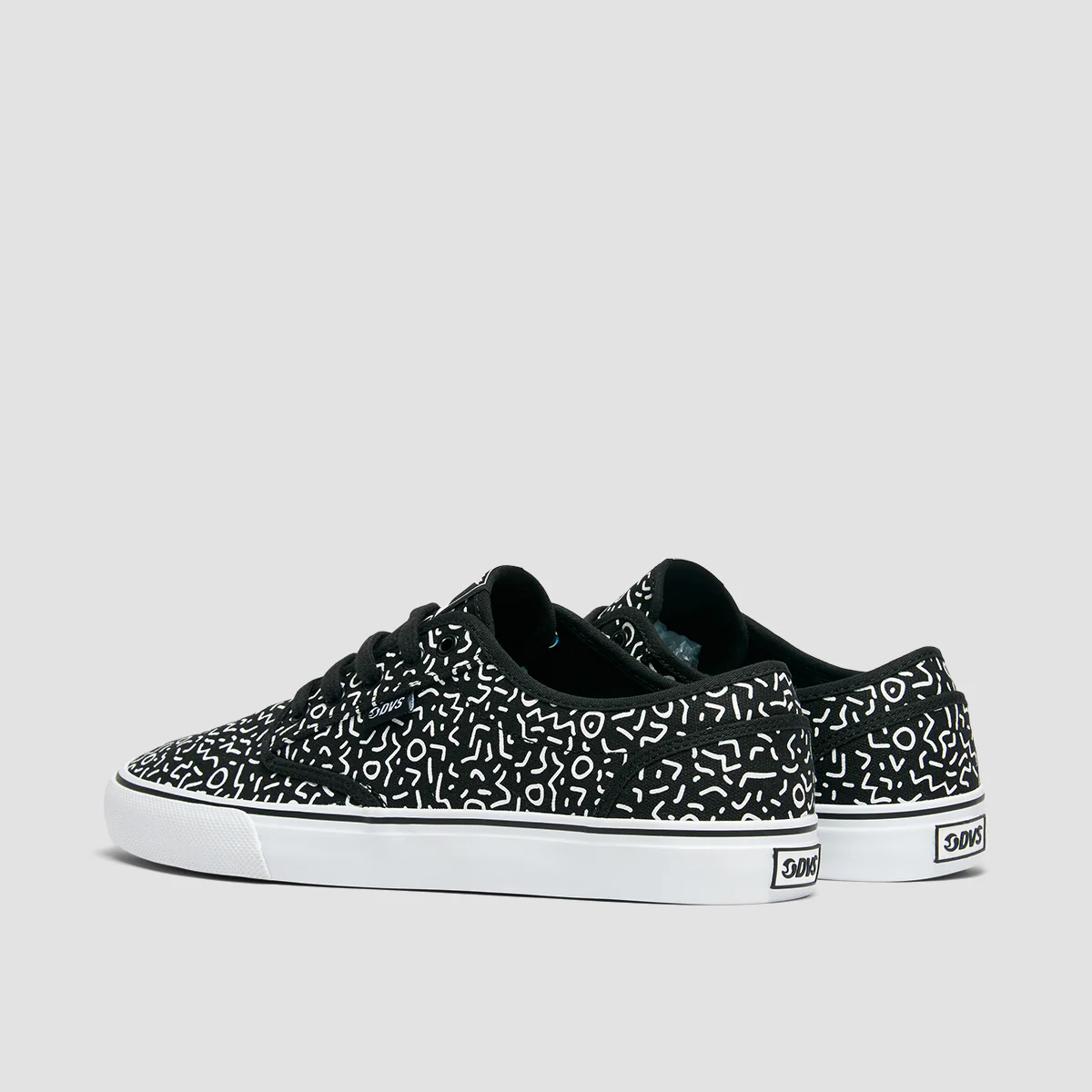 DVS Rico CT Shoes - Black/White/Print Canvas - Image 3