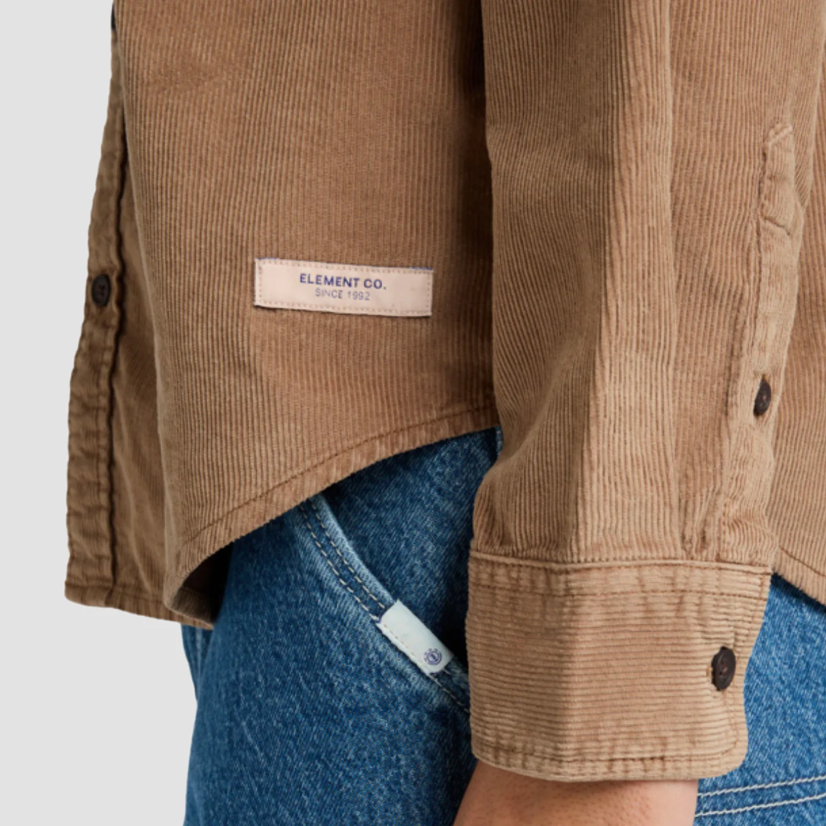 Element Button Down Corduroy Longsleeve Shirt Caribou - Image 3
