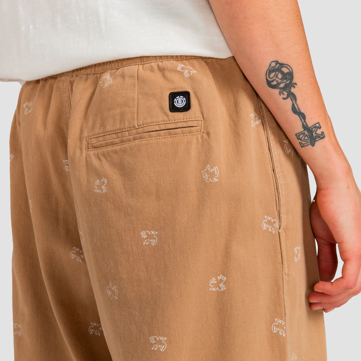 Element Chillin Twill Elasticated Pants Birds Ditsy - Image 4