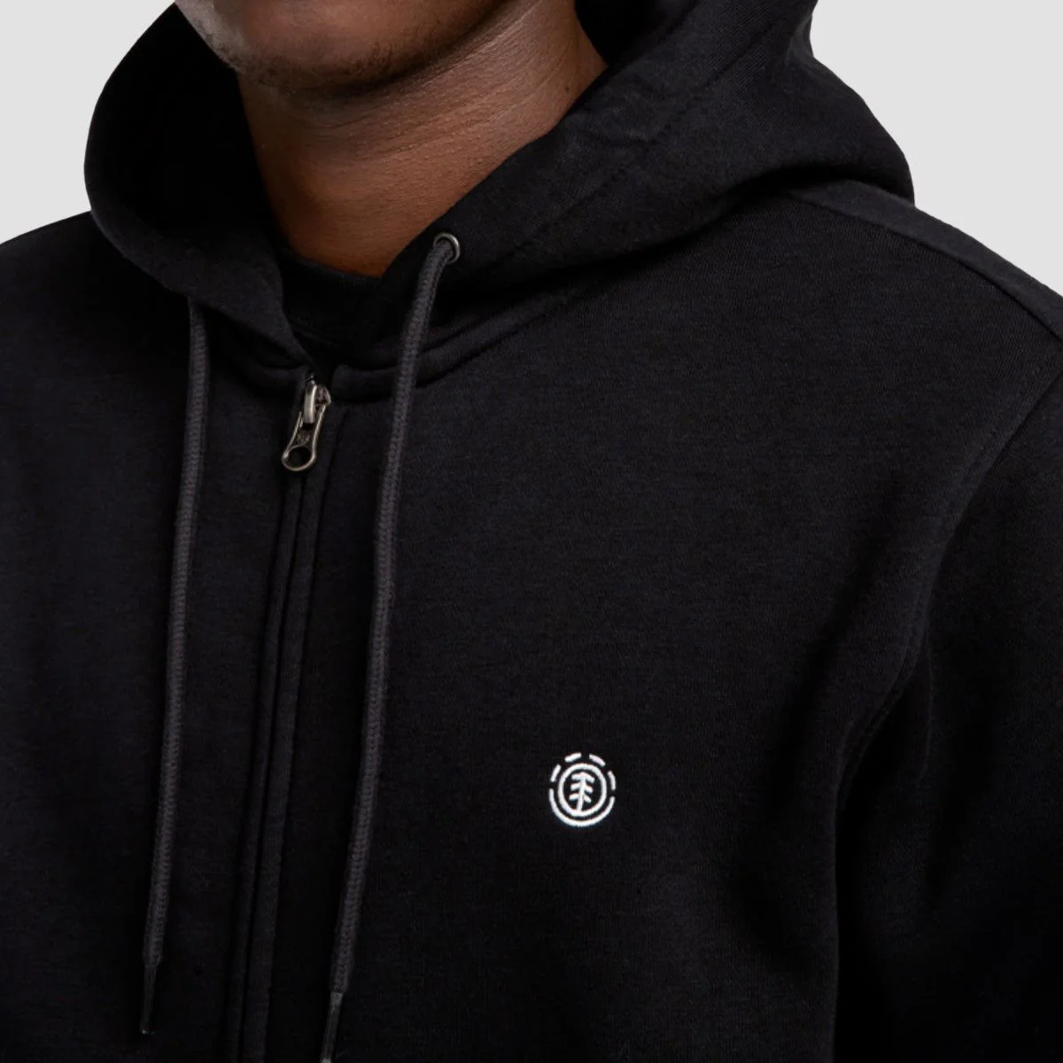 Element Icon Embroidery Zip Hoodie Flint Black - Image 2