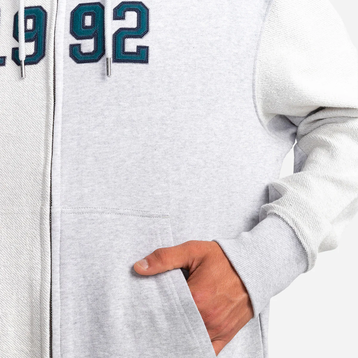 Element Crossfield Reverse Zip Hoodie Grey Heather - Image 2