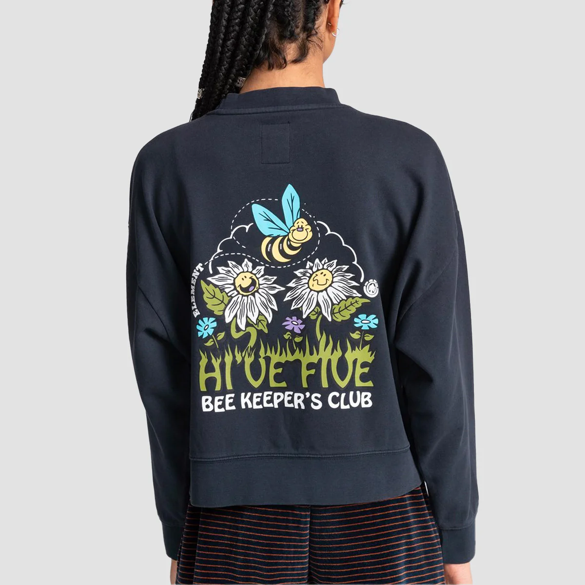 Element High Five Crew Sweat Flint Black - Womens - Image 2