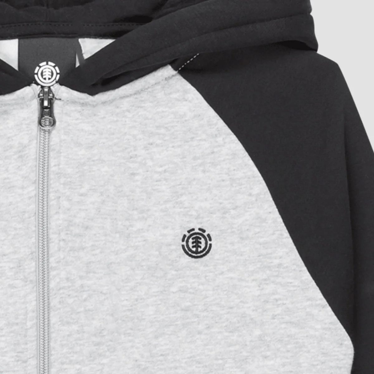 Element Icon Embroidery 2Tone Zip Hoodie Mid Grey Heather - Kids - Image 2