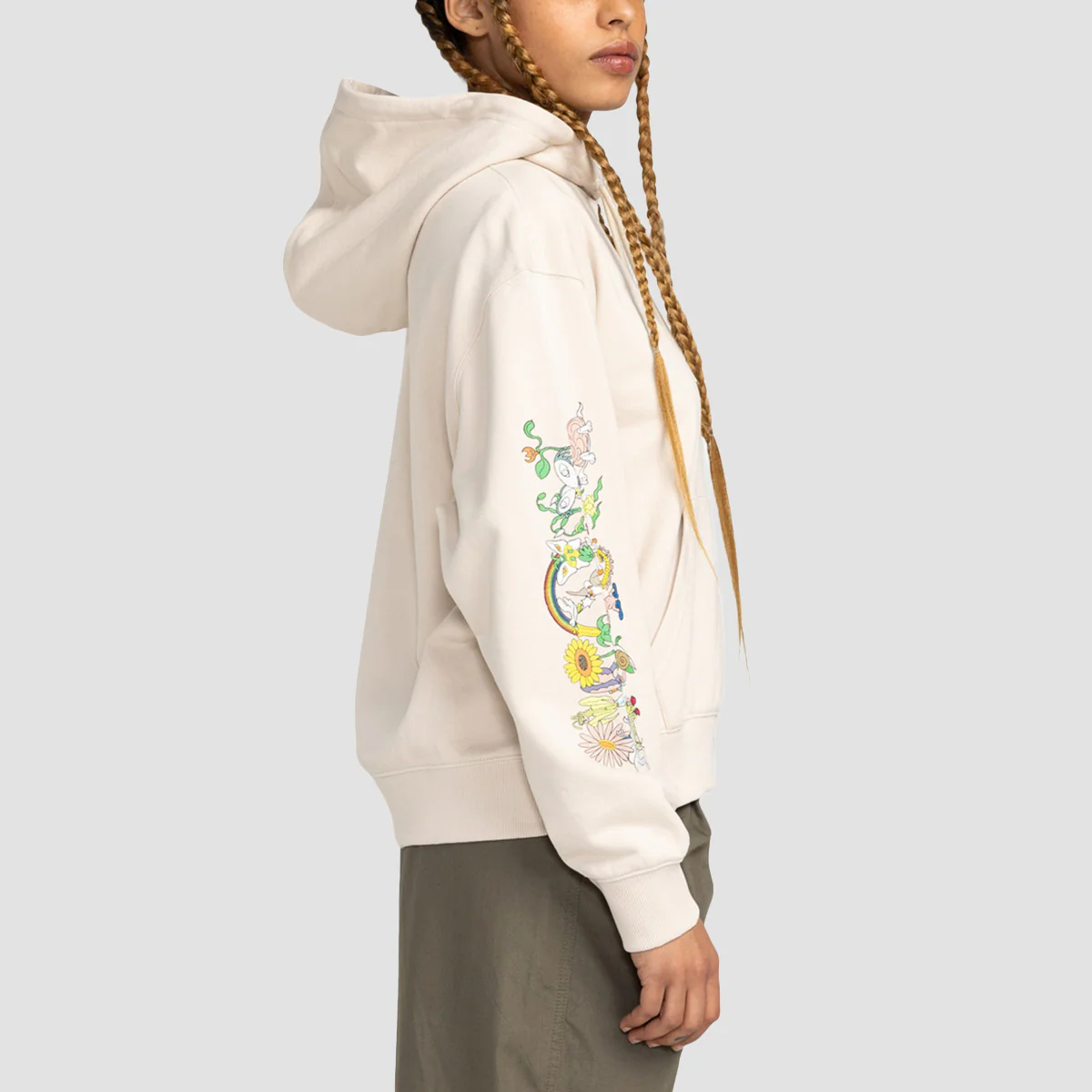Element Party Flower Pullover Hoodie Oat Milk - Womens - Image 2