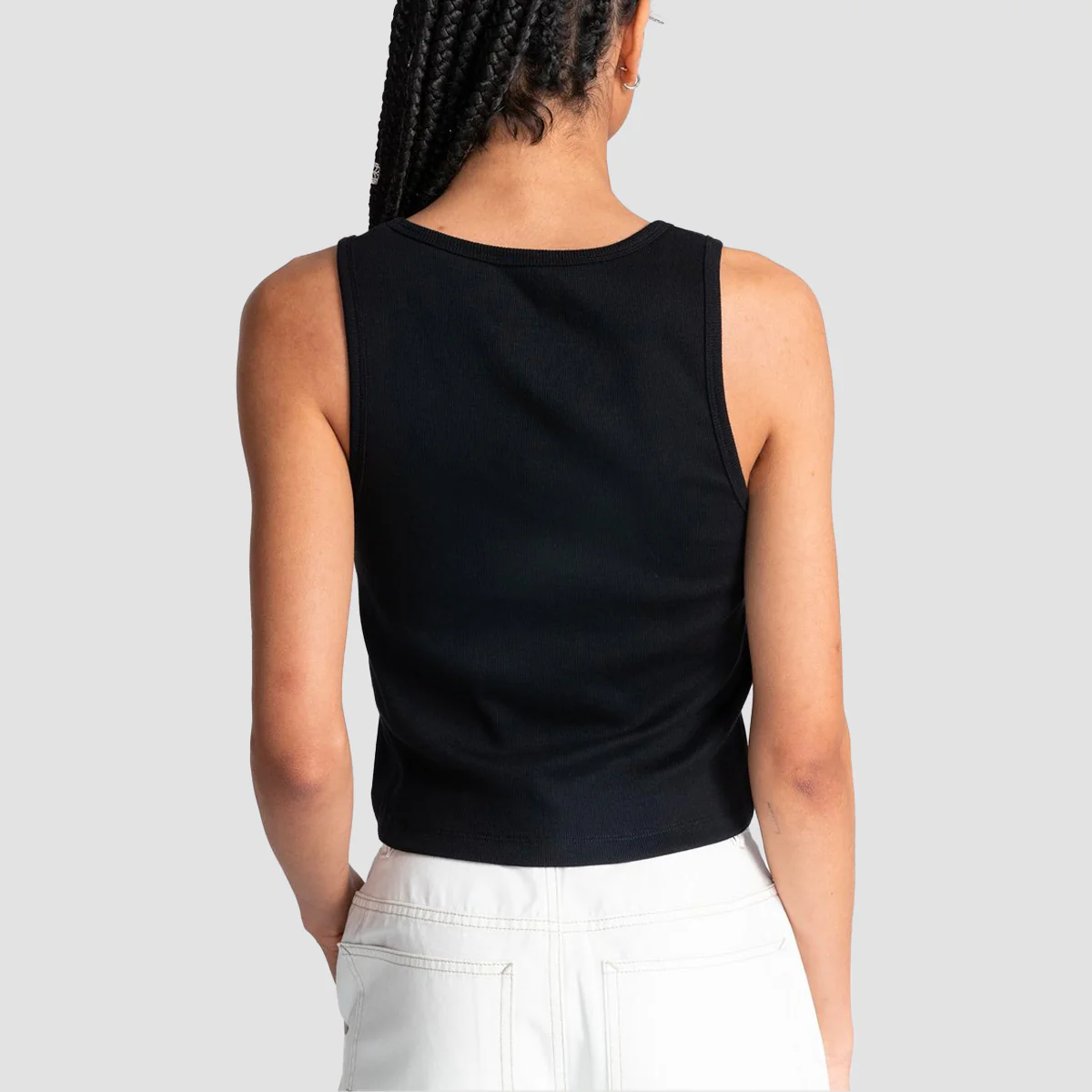 Element Smile Cropped Tank Top Flint Black - Womens - Image 2