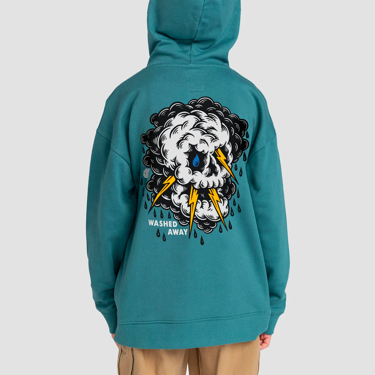 Element X Timber Angry Clouds Pullover Hoodie North Atlantic - Kids - Image 2