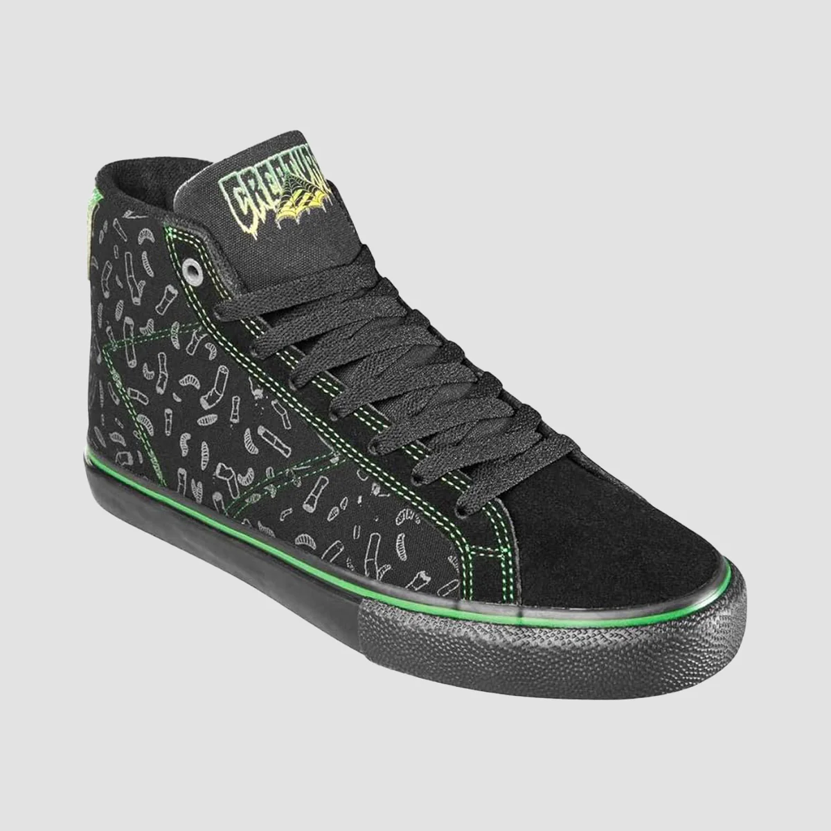 Emerica Omen Hi X Creature High Top Shoes - Black/Black - Image 2