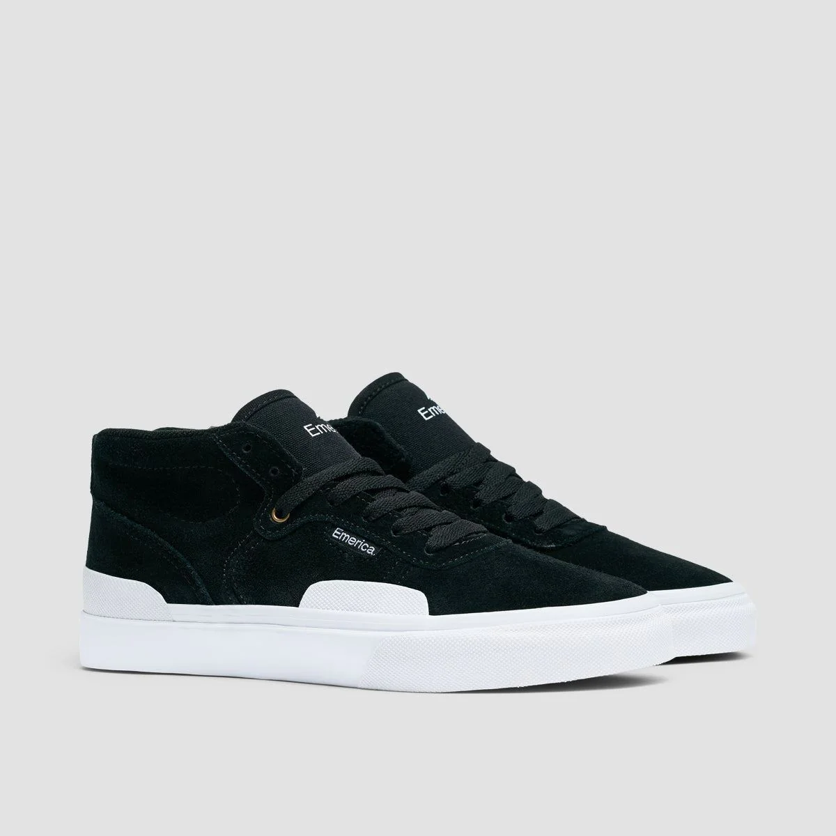 Emerica Pillar Mid Top Shoes Black/White/Gold - Kids - Image 2