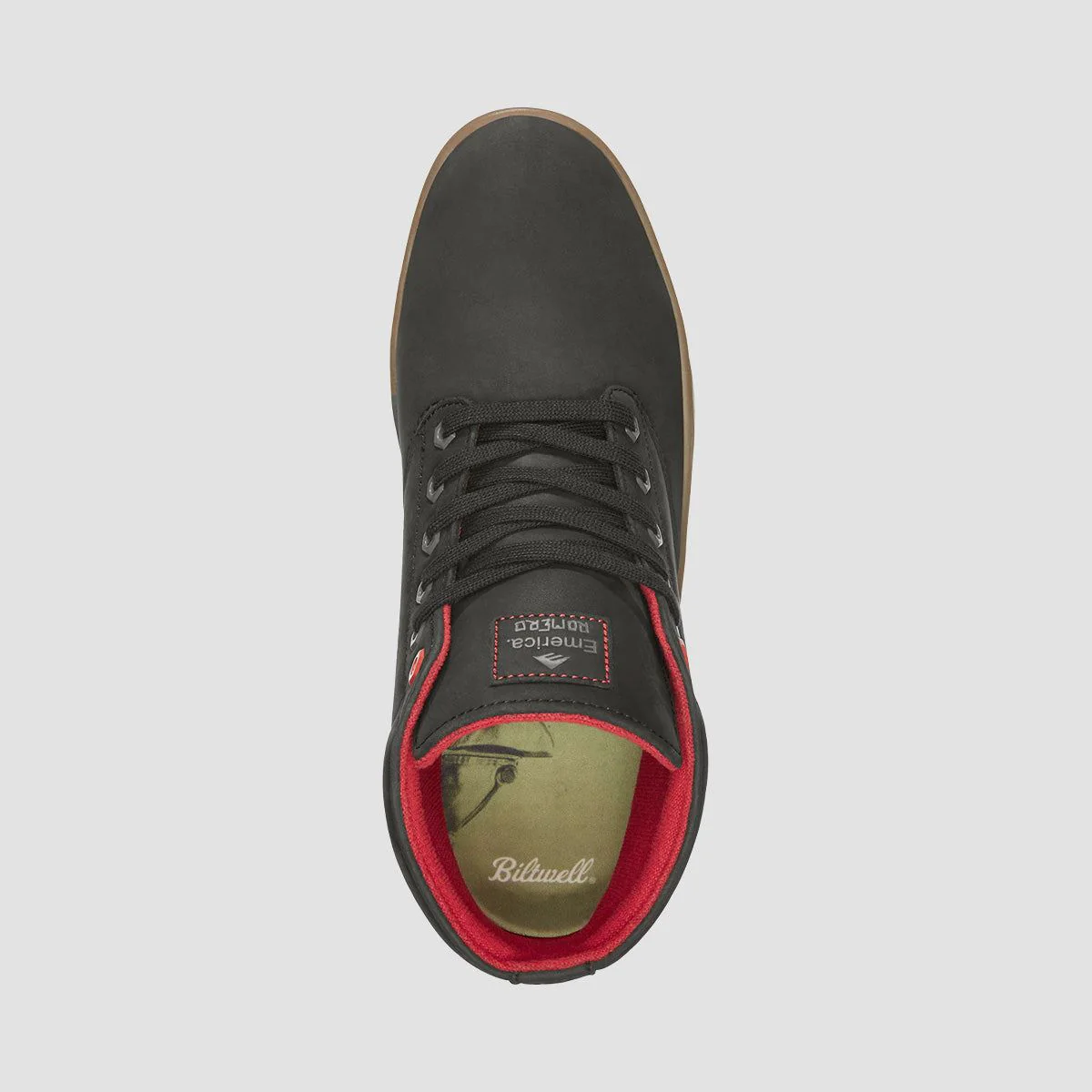 Emerica Romero Laced X Biltwell High Top Shoes - Black/Gum - Image 3