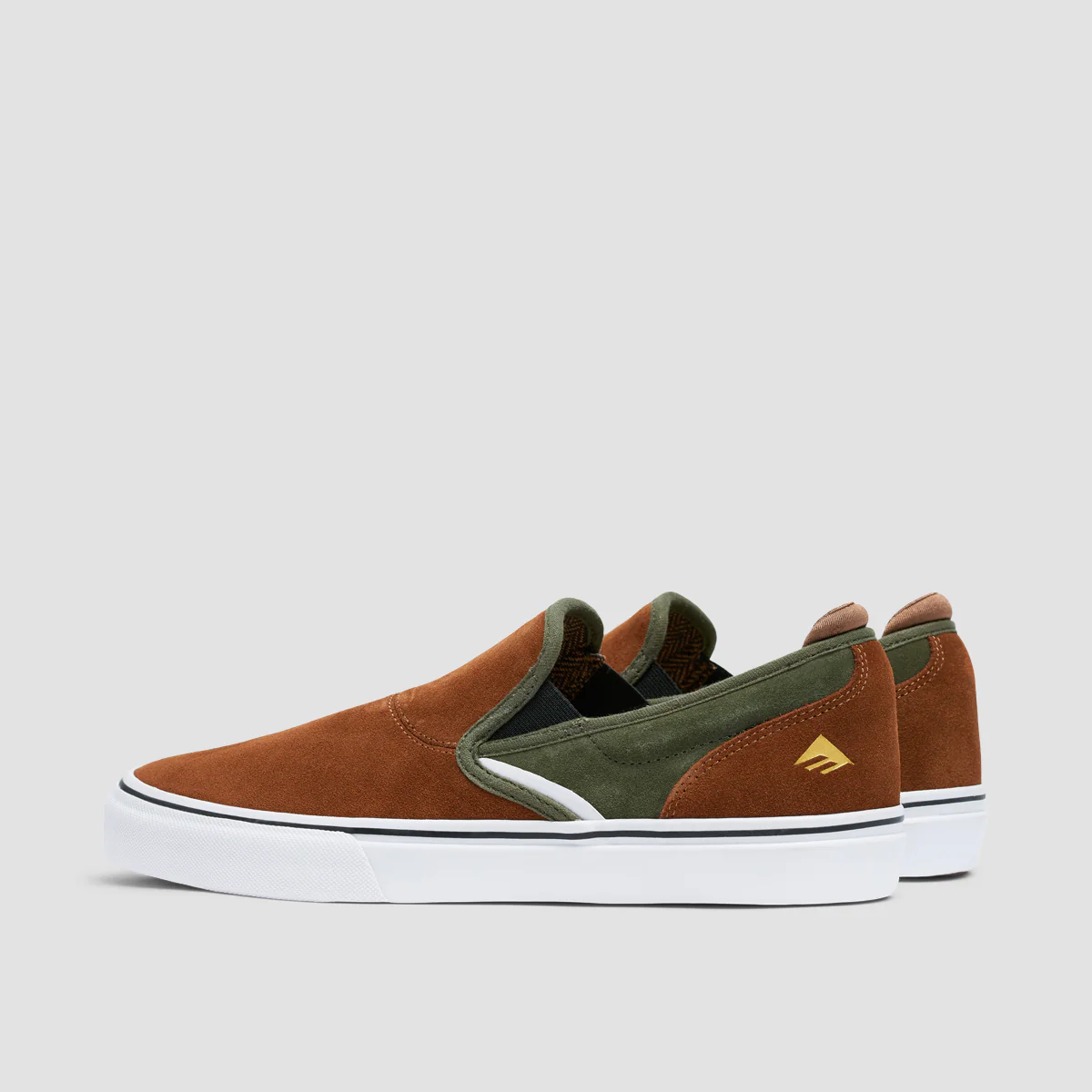 Emerica Wino G6 Slip On Shoes Brown/Green - Image 3