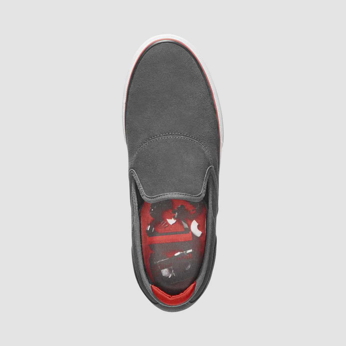 Emerica Wino G6 Slip-On Shoes - Dark Grey/Black/ Red - Image 3