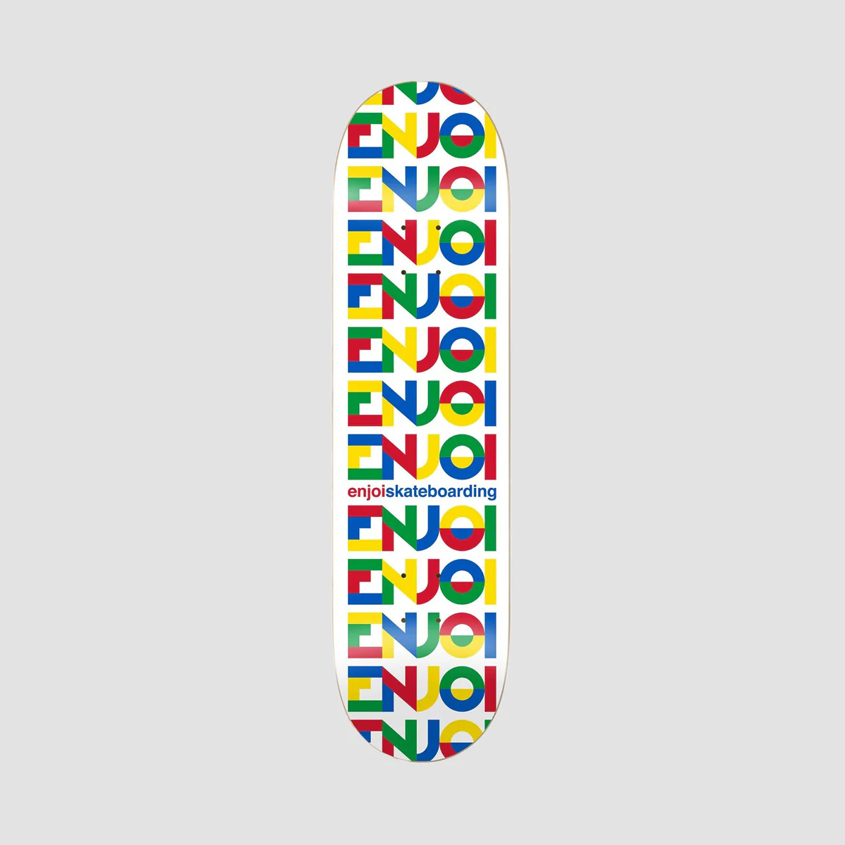Enjoi All Caps Hybrid Skateboard Deck White - 8"