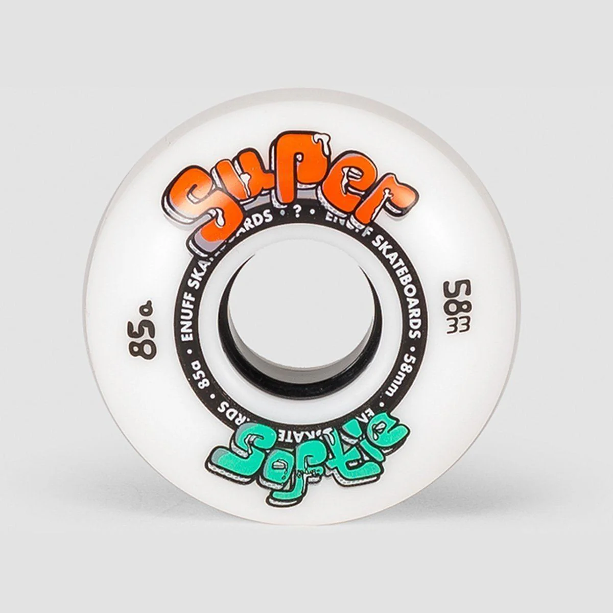 Enuff Super Softie Skateboard Wheels White 58mm - Image 2