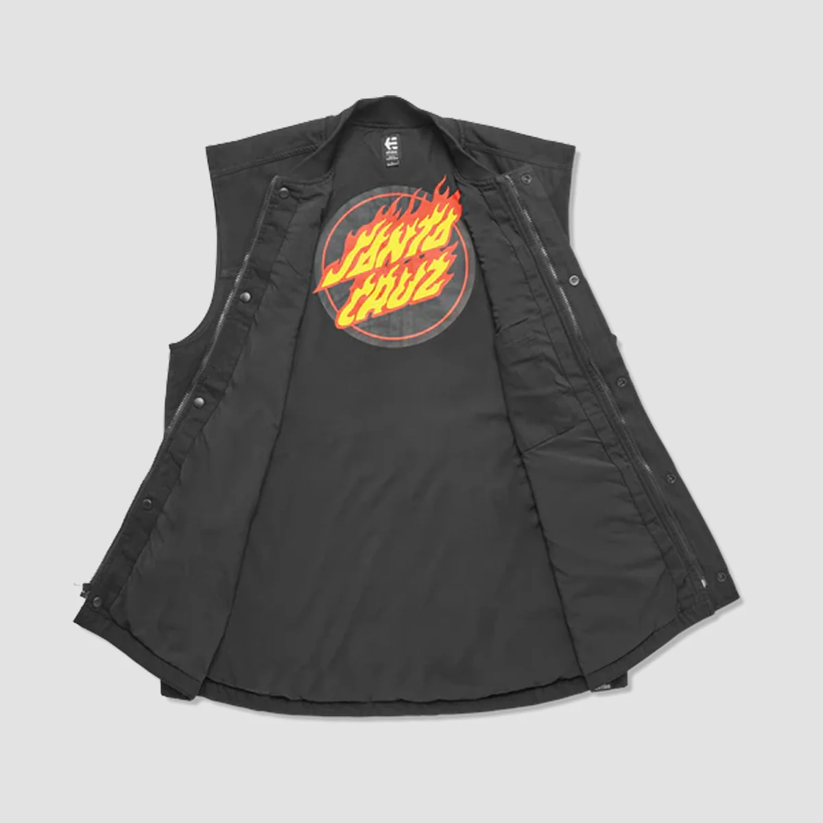 Etnies X Santa Cruz Flame Vest Jacket Black - Image 2