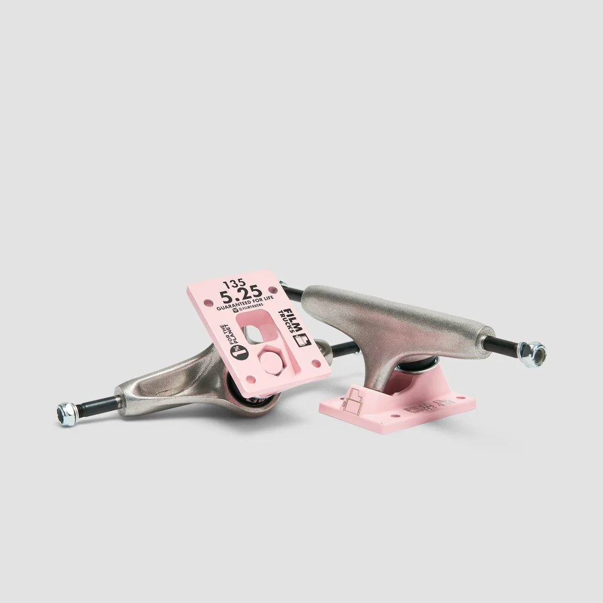 Film 5.25 Skateboard Trucks 1 Pair Pink Marshmallow Baseplate - 8" - Image 3