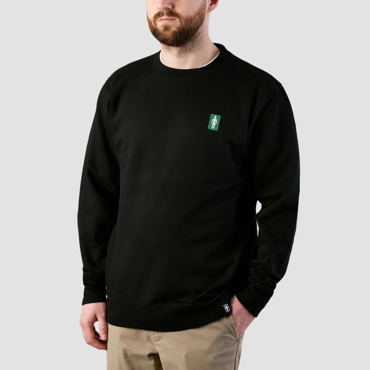 Girl OG Embroidered Crew Sweatshirt Black - Image 2