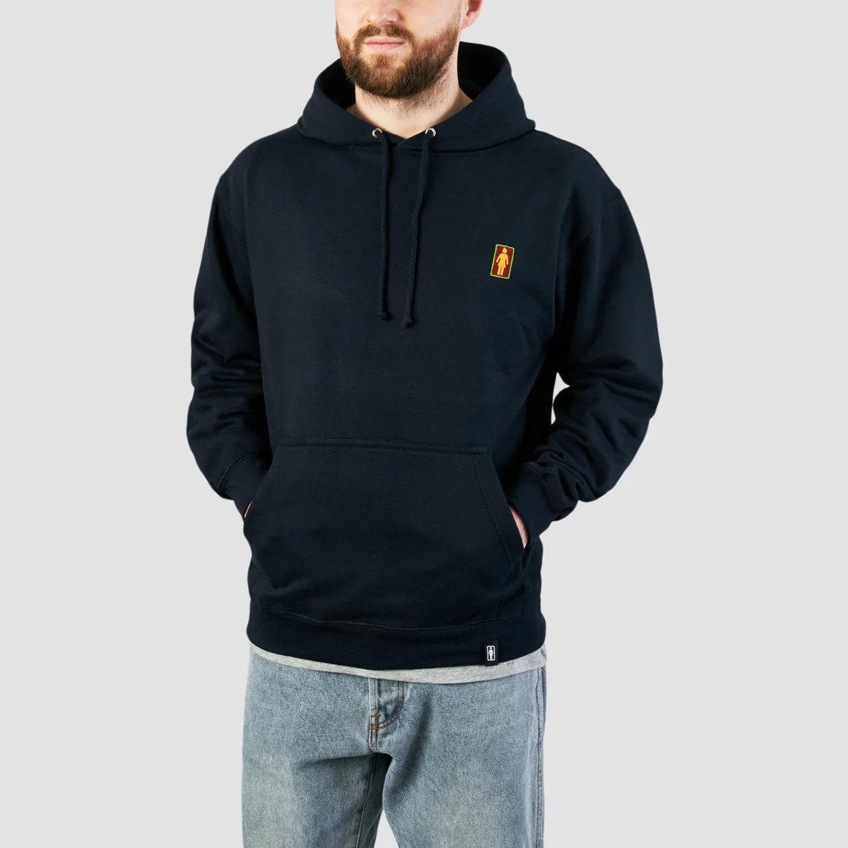 Girl OG Heavy Embroidered Pullover Hoodie Navy - Image 2