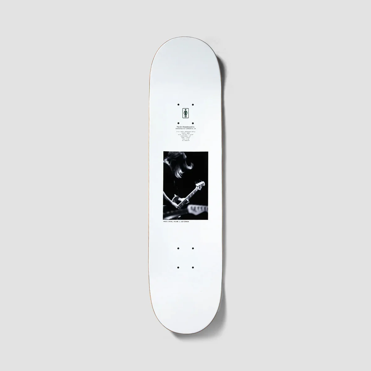 Girl Spike Photo Kim Gordon Skateboard Deck - 8.25" - Image 2