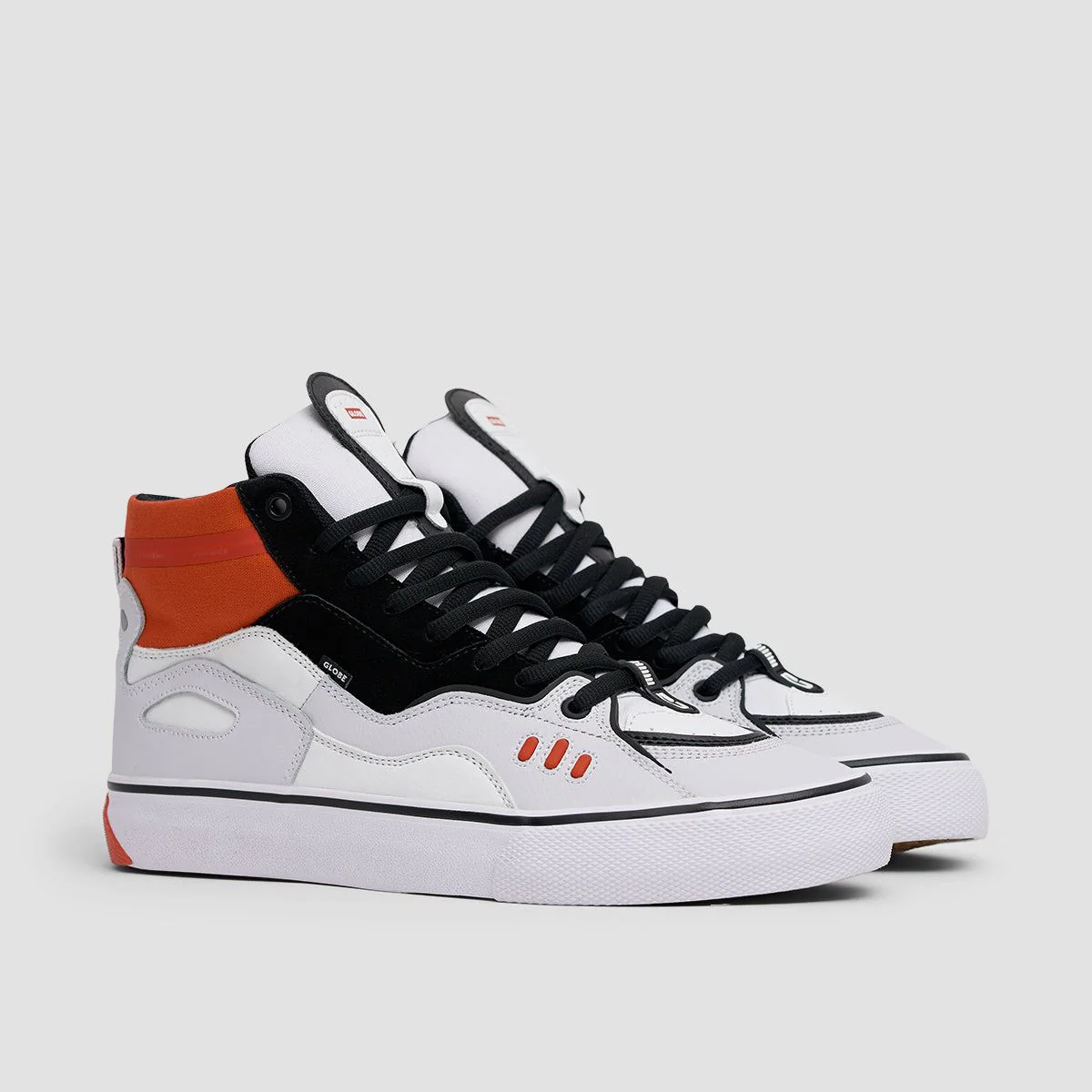Globe Dimension High Top Shoes - White/Black/Red - Image 2