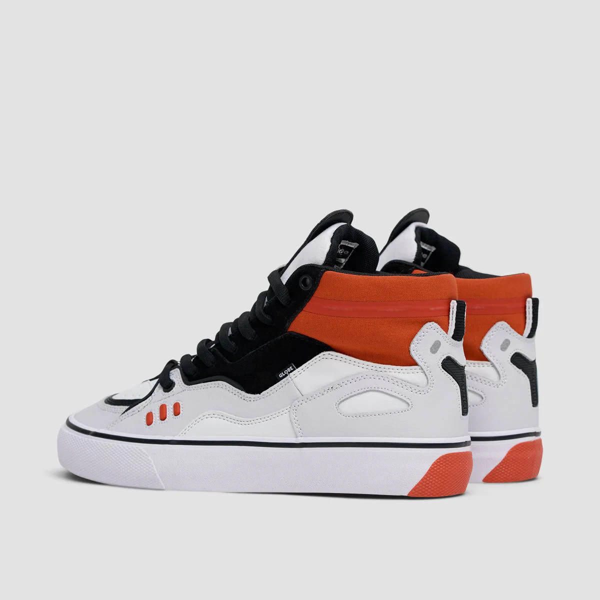 Globe Dimension High Top Shoes - White/Black/Red - Image 3