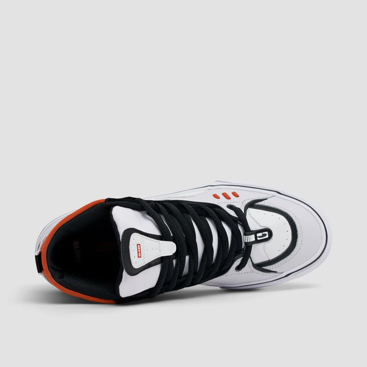 Globe Dimension High Top Shoes - White/Black/Red - Image 4