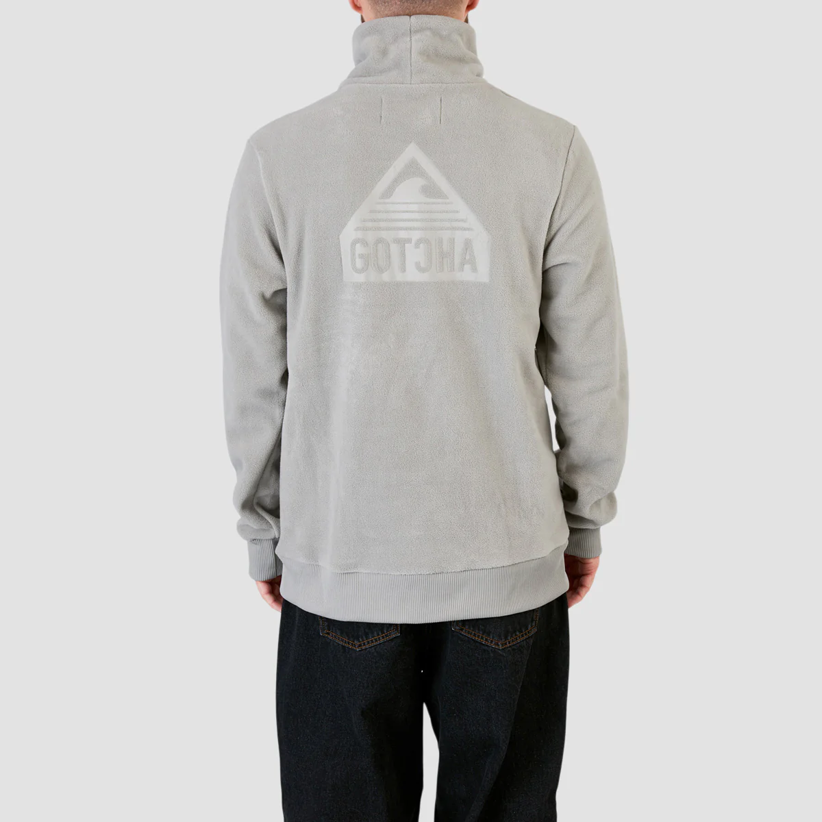Gotcha Funnel Neck Fleece Sweatshirt Ghost Grey - Image 2