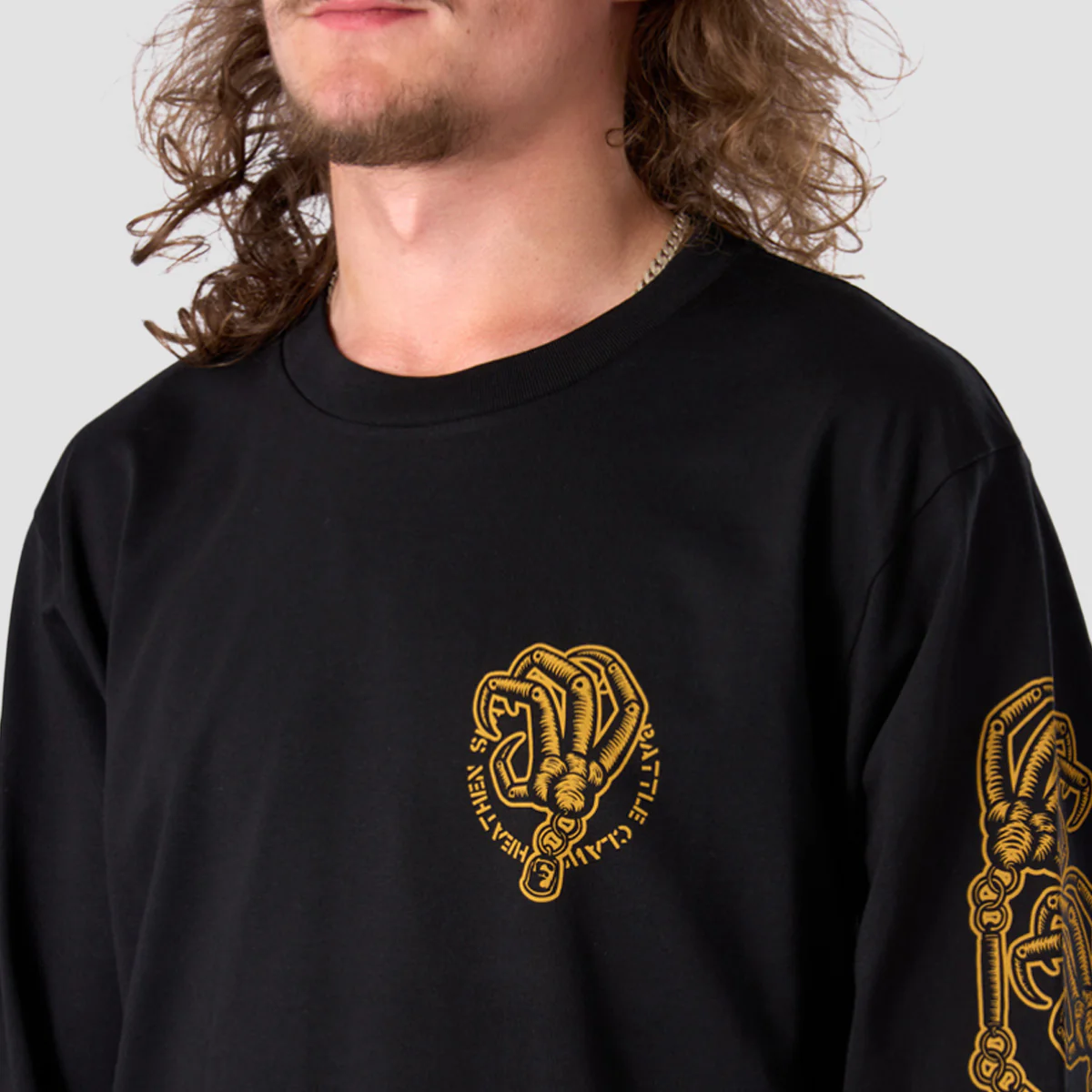 Heathen Battle Claw Longsleeve T-Shirt Black - Image 3