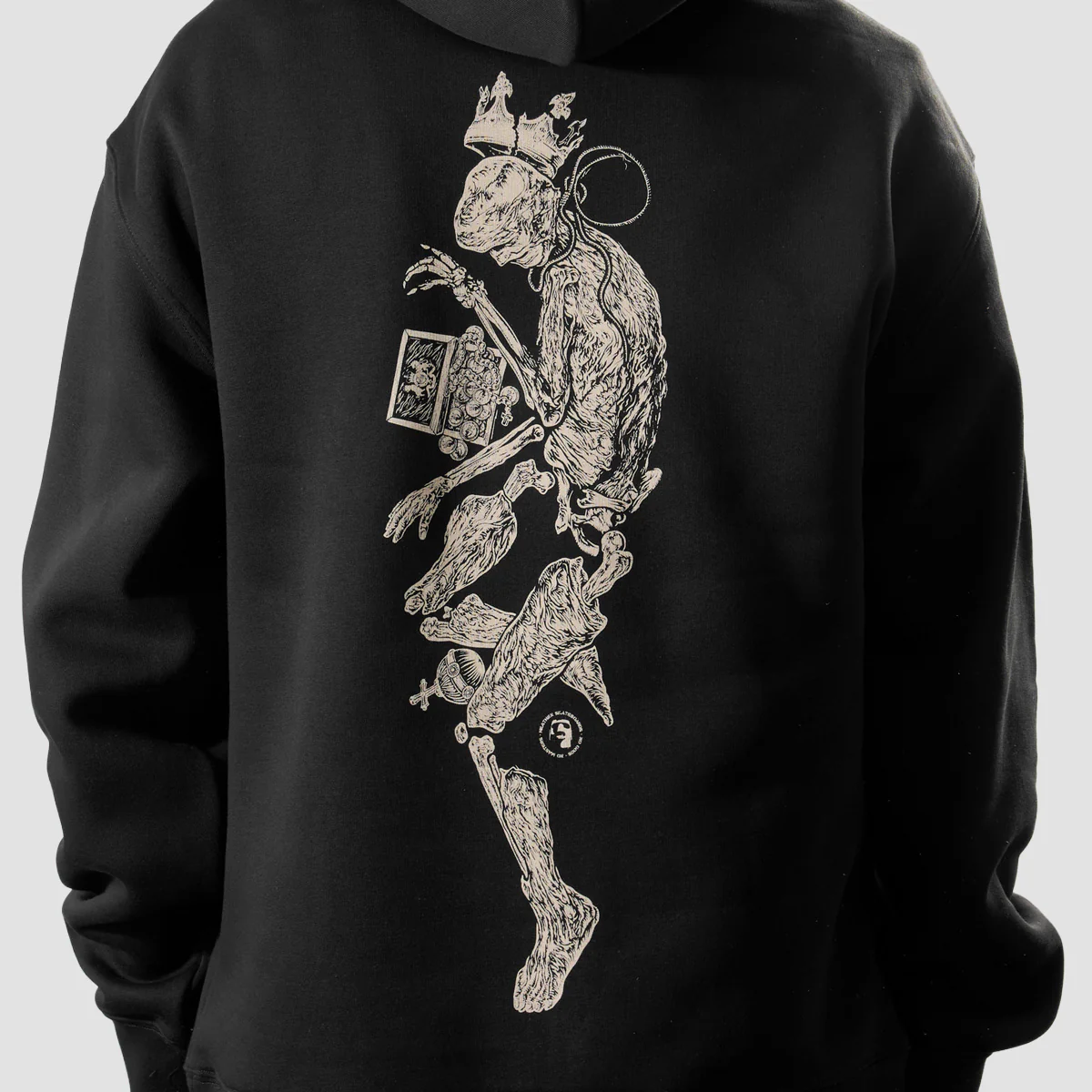 Heathen Bog King Relax Fit Pullover Hoodie Black - Image 3