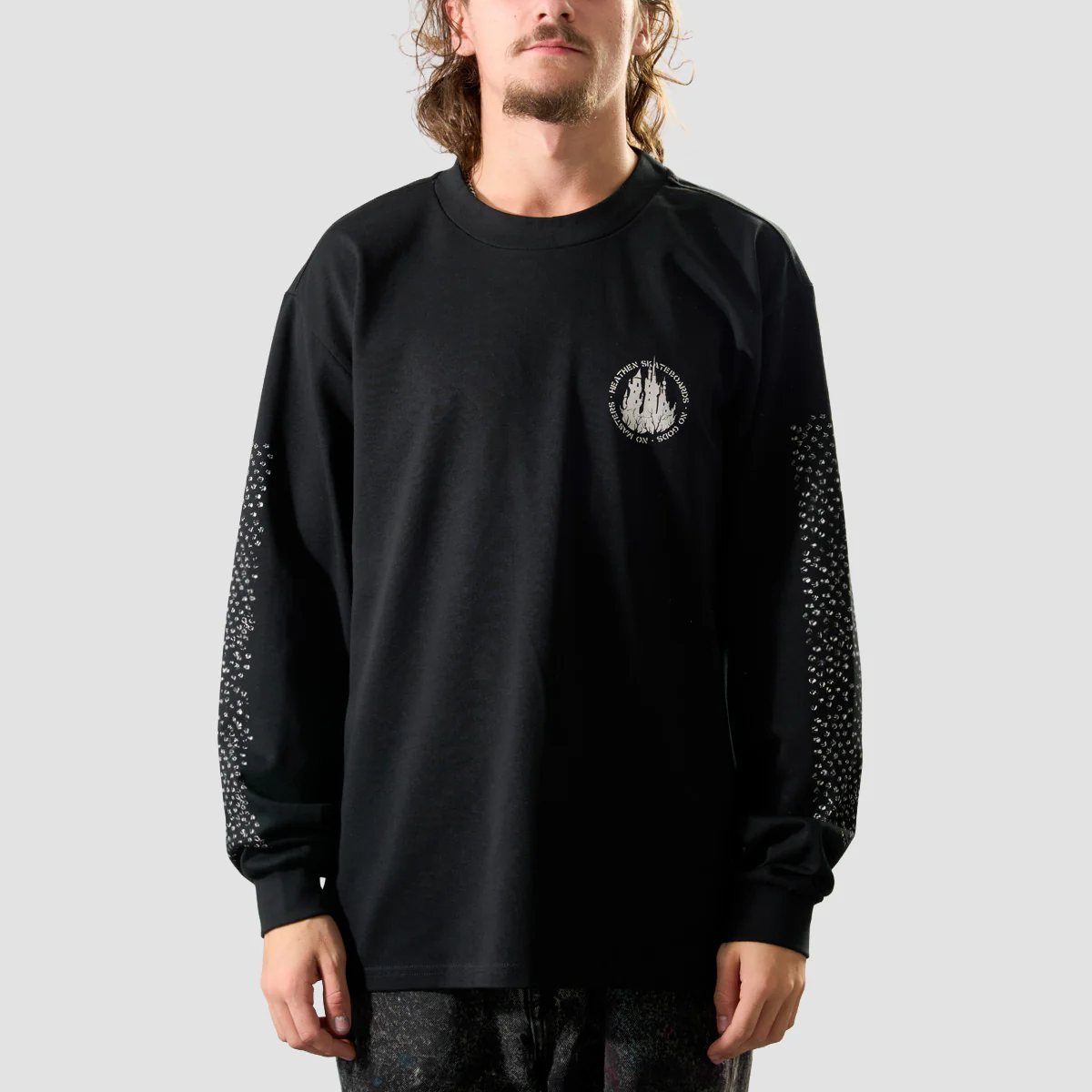 Heathen Castle Heavyweight Longsleeve T-Shirt Black - Image 2