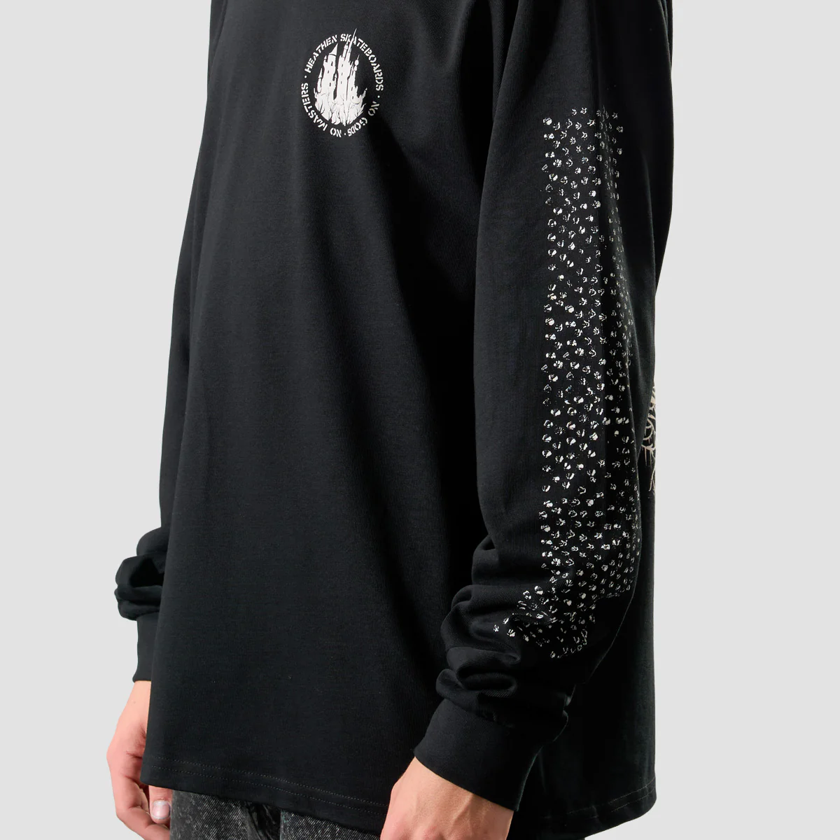 Heathen Castle Heavyweight Longsleeve T-Shirt Black - Image 3