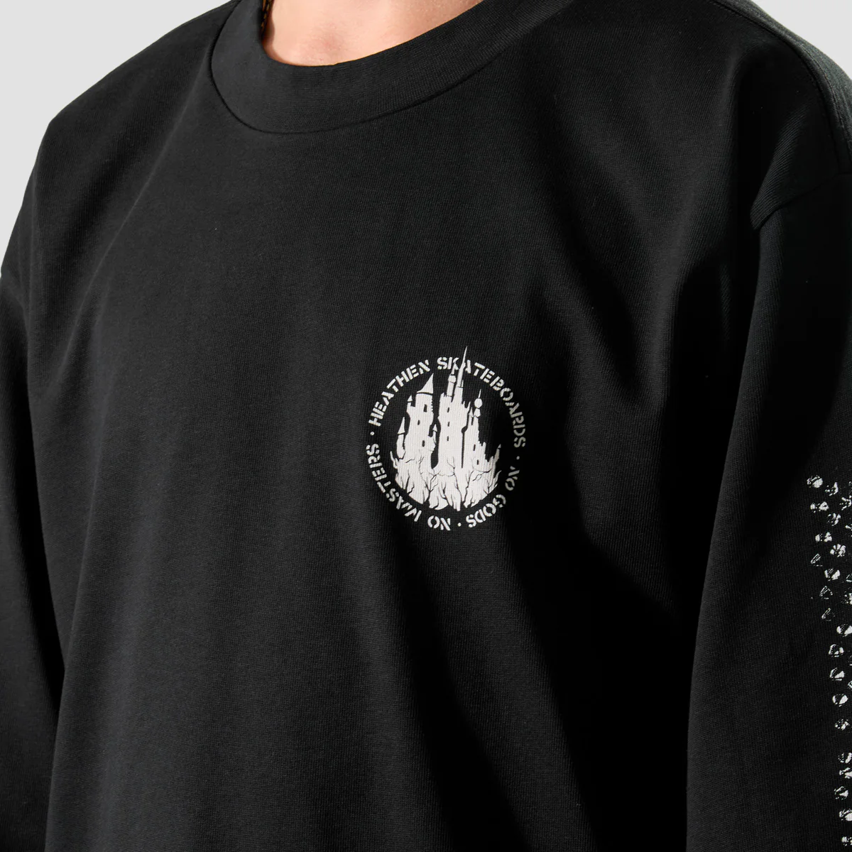 Heathen Castle Heavyweight Longsleeve T-Shirt Black - Image 4