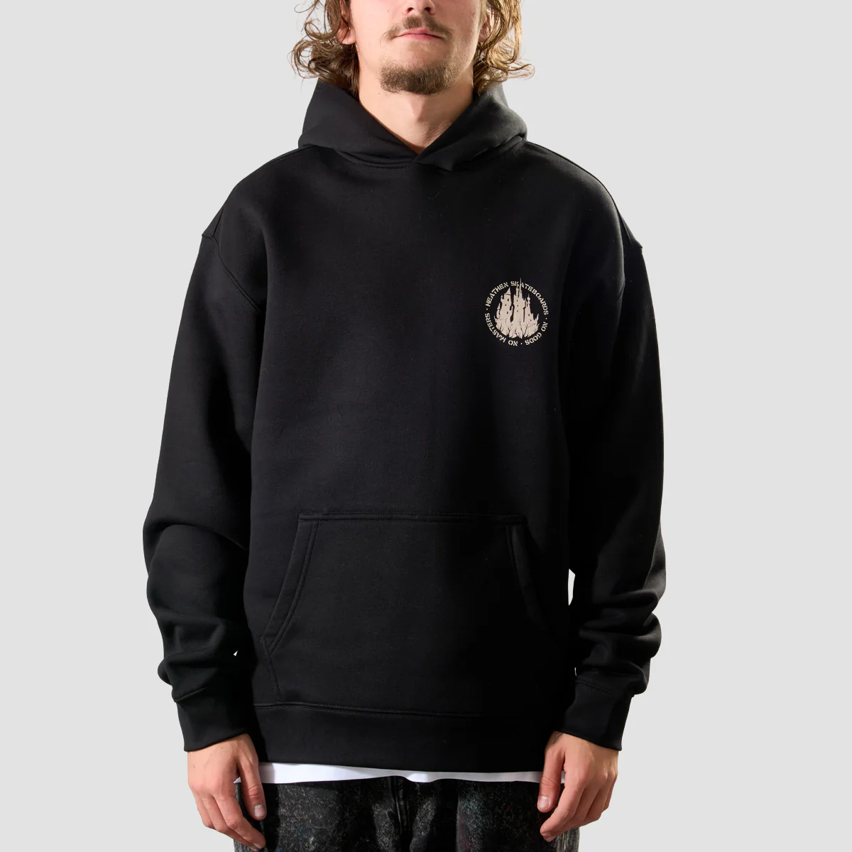 Heathen Castle Relax Fit Pullover Hoodie Black - Image 2