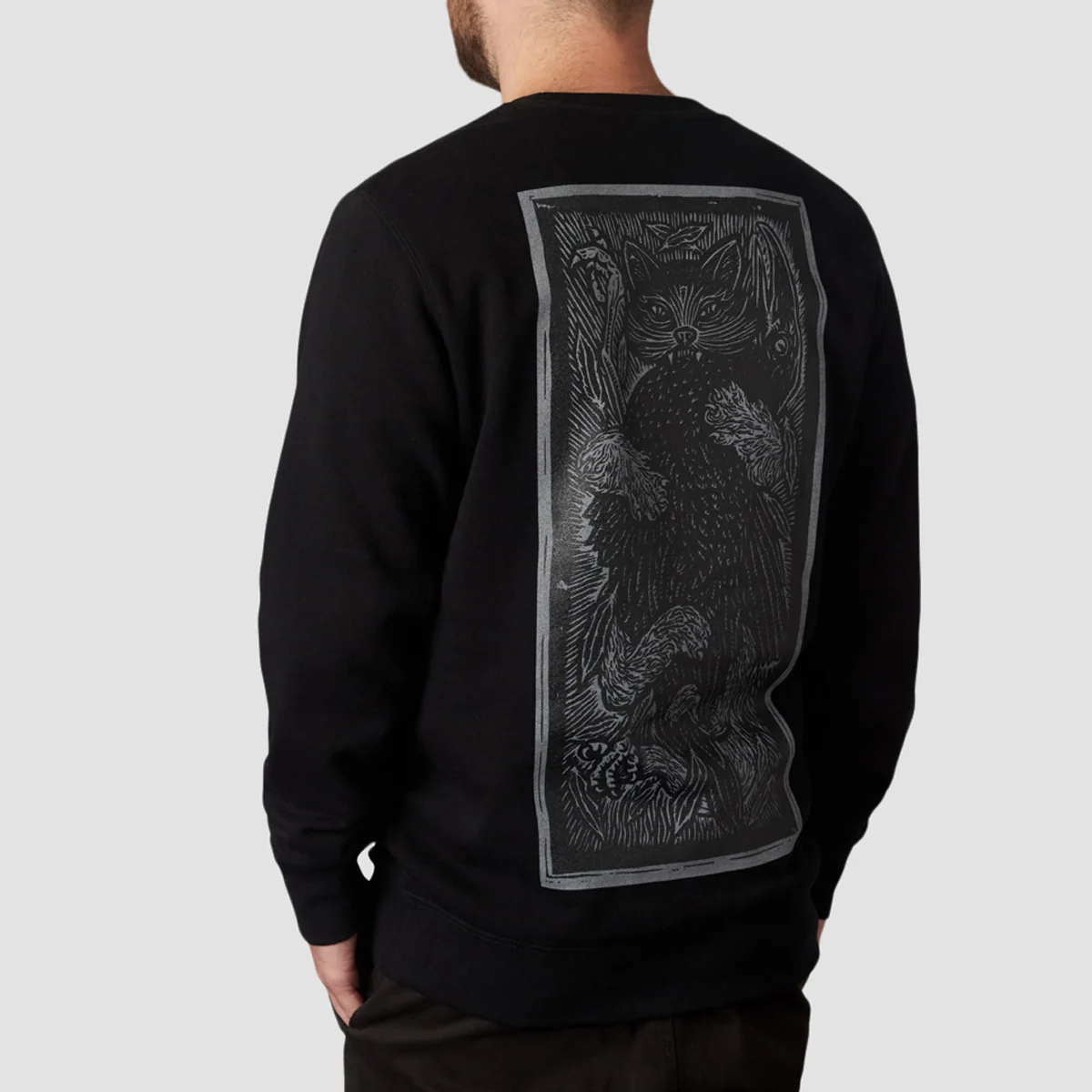 Heathen Crow Killer Crew Sweat Black - Image 3