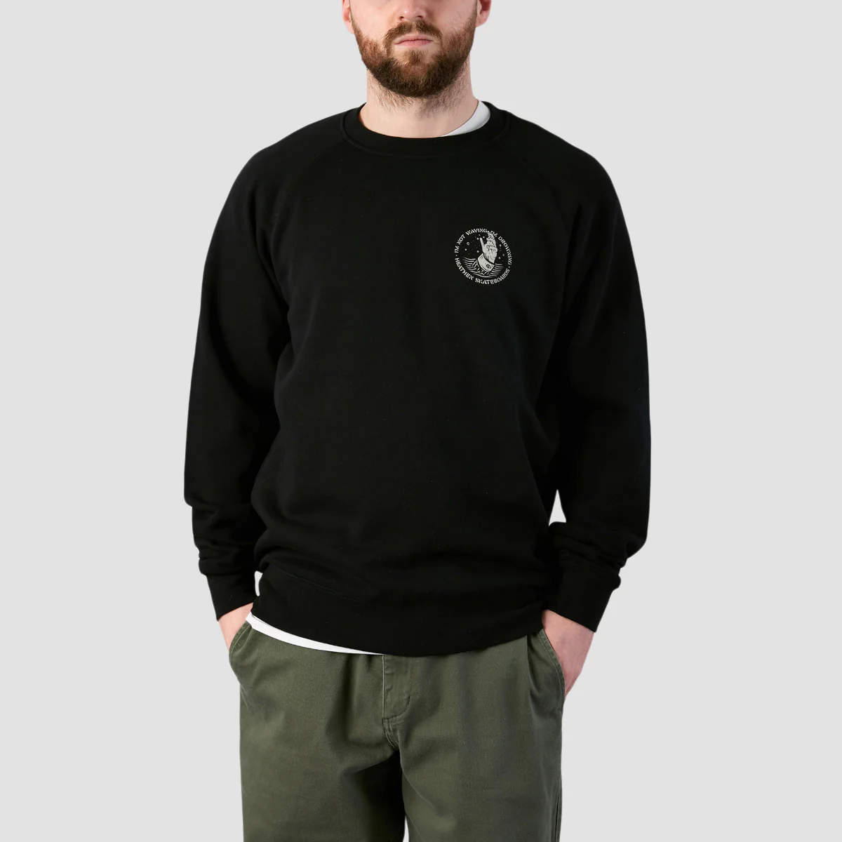 Heathen Drowning Crew Sweatshirt Black - Image 2