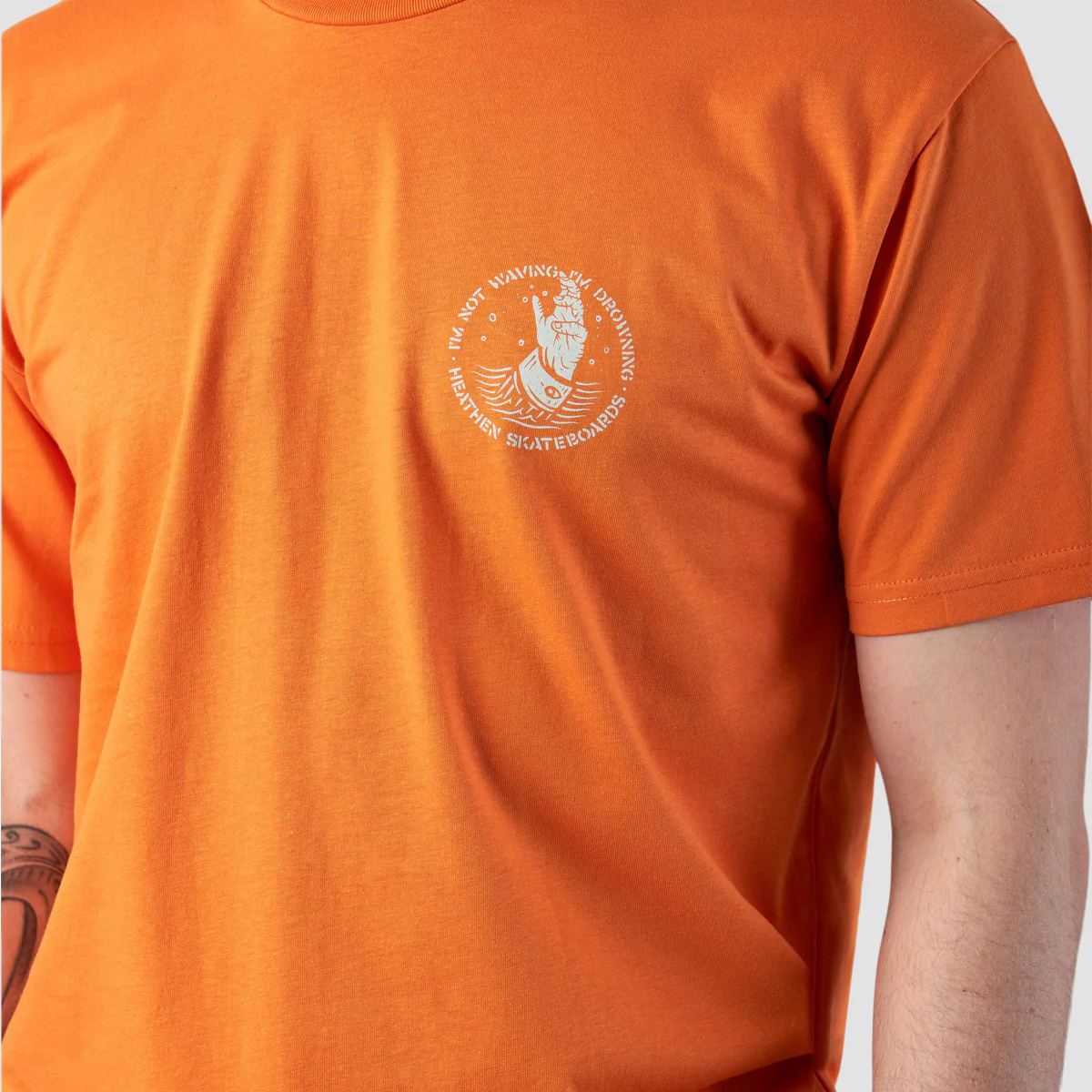 Heathen Drowning T-Shirt Orange - Image 3