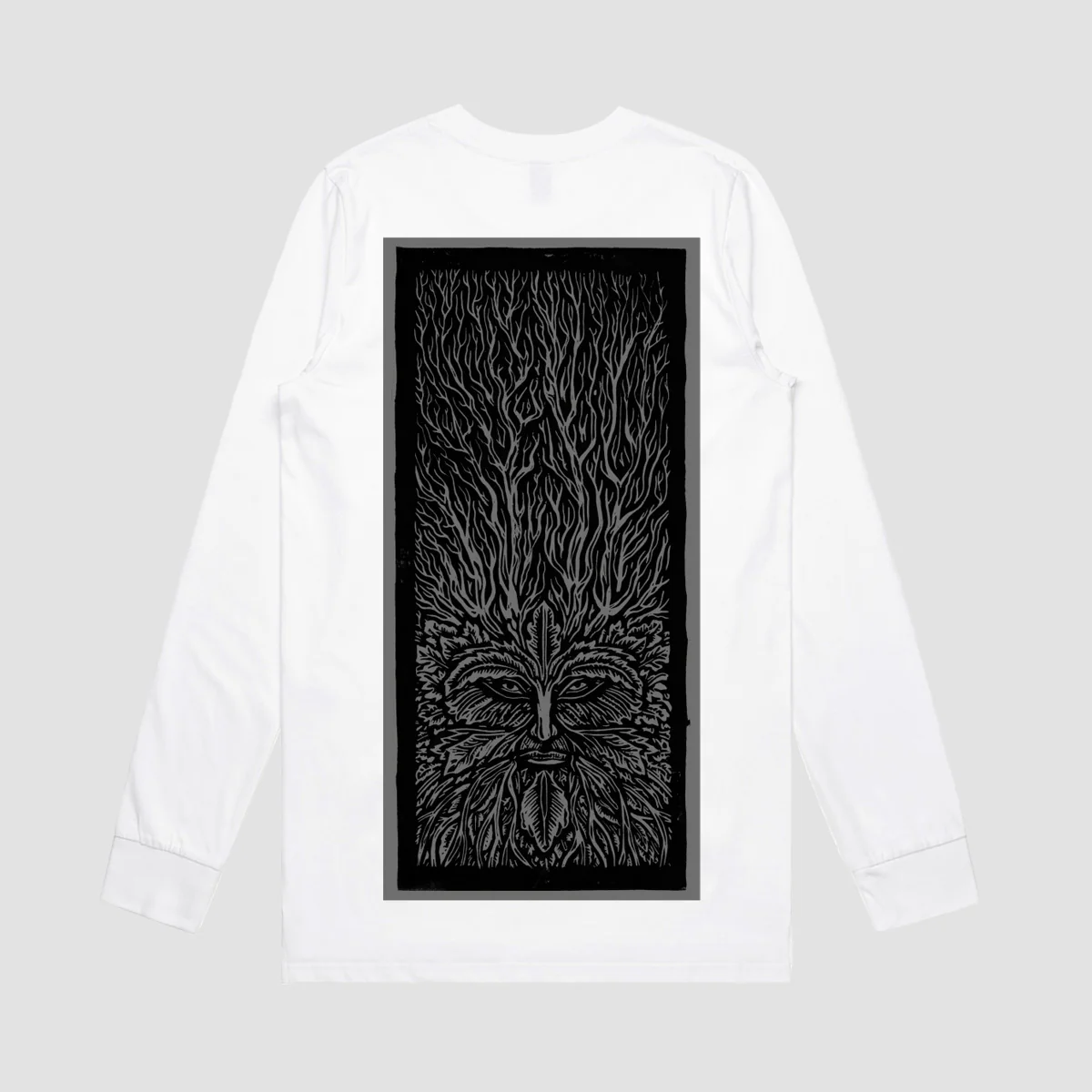 Heathen Green Man Lonsleeve T-Shirt White - Image 4