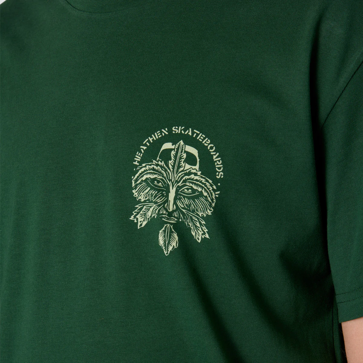 Heathen Green Man Mono T-Shirt Forest Green - Image 3