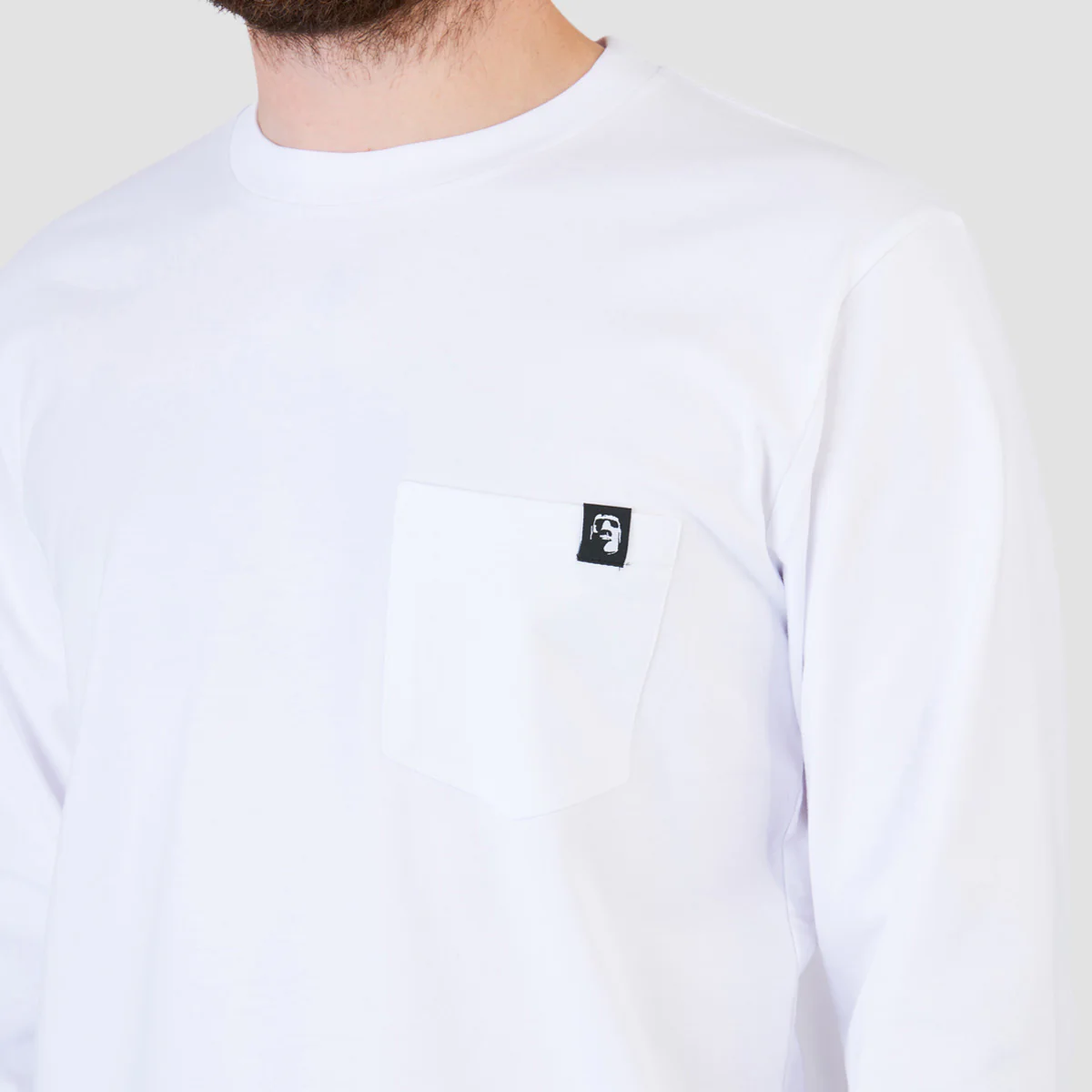 Heathen Microlith Pocket Longsleeve T-Shirt White - Image 3