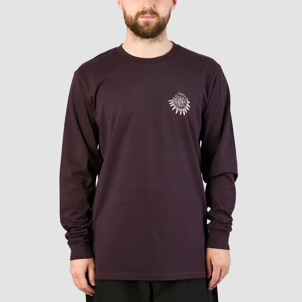 Heathen Moby vs Kraken Longsleeve T-Shirt Plum - Image 2