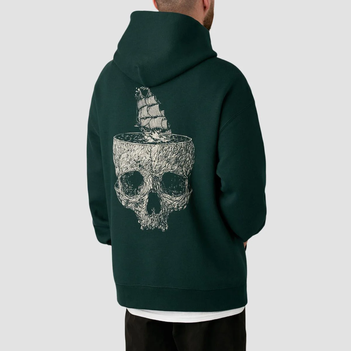 Heathen Stormy Seas Relaxed Fit Pullover Hoodie Pine - Image 3