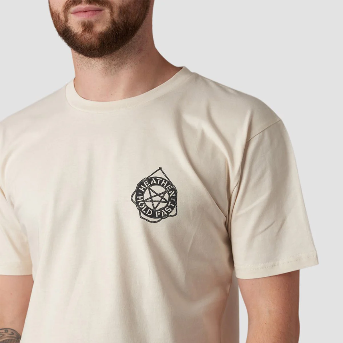 Heathen Stormy Seas T-Shirt Ecru - Image 3