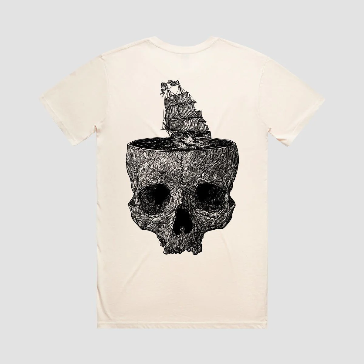 Heathen Stormy Seas T-Shirt Ecru - Image 4
