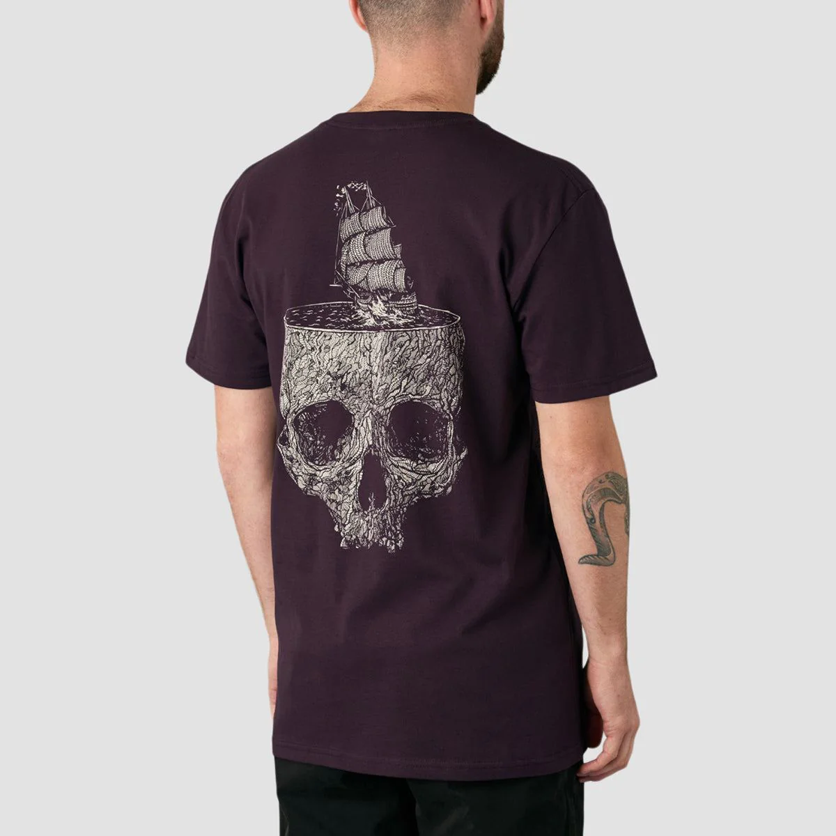 Heathen Stormy Seas T-Shirt Plum - Image 3