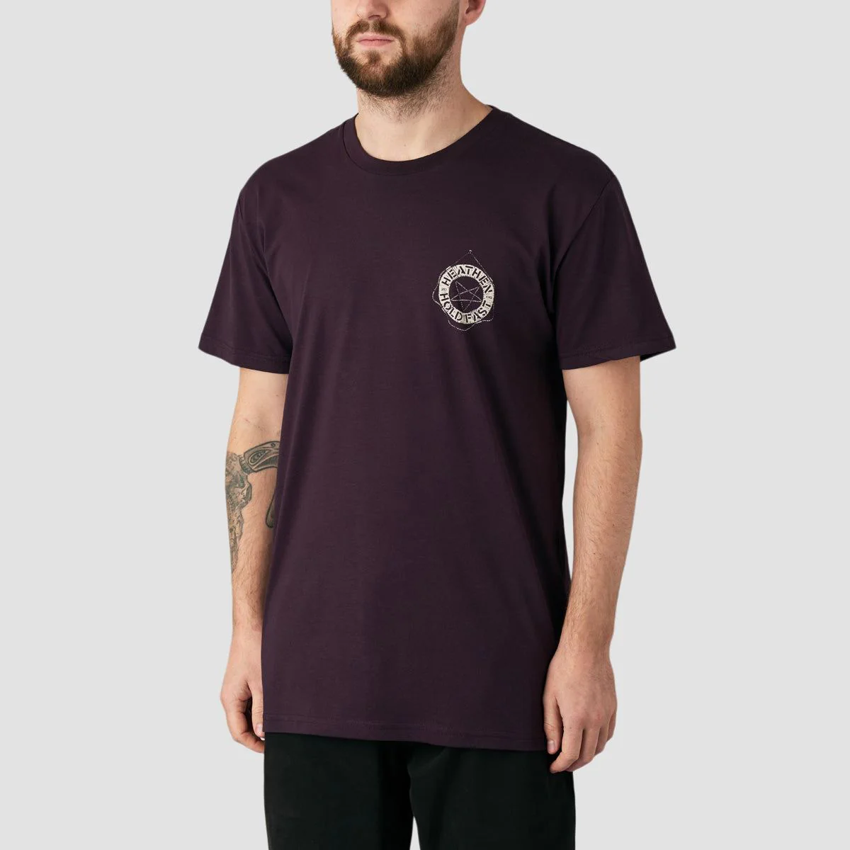 Heathen Stormy Seas T-Shirt Plum - Image 4