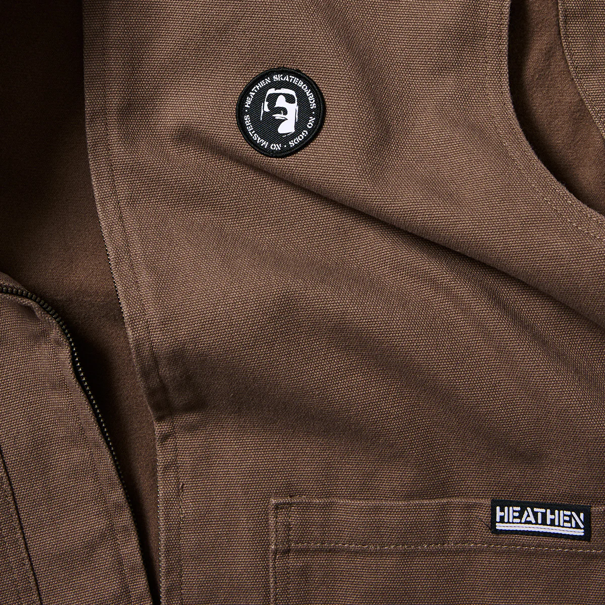 Heathen VG+ Seal Heavy Canvas Vest Jacket Nut - Image 6