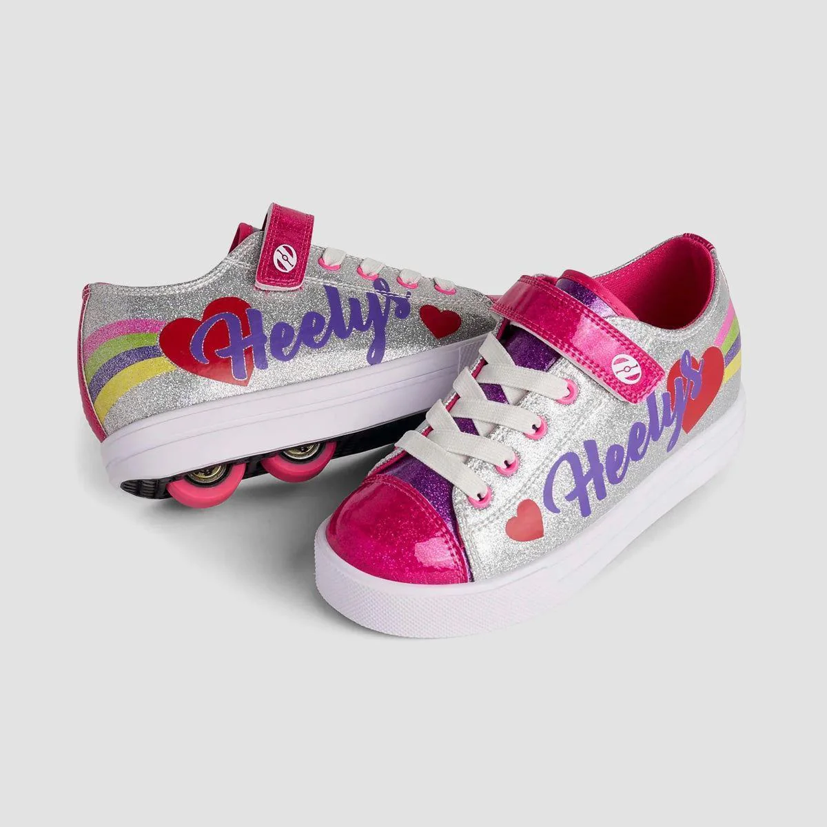 Heelys Snazzy X2 Silver/Rainbow/Heart - Image 2