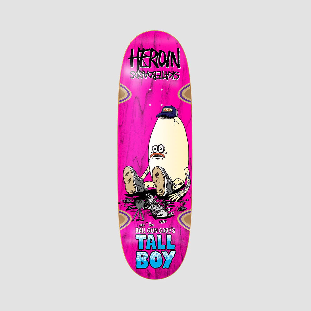 Heroin Bail Gun Gary’s Tall Boy Skateboard Deck - 10.25"