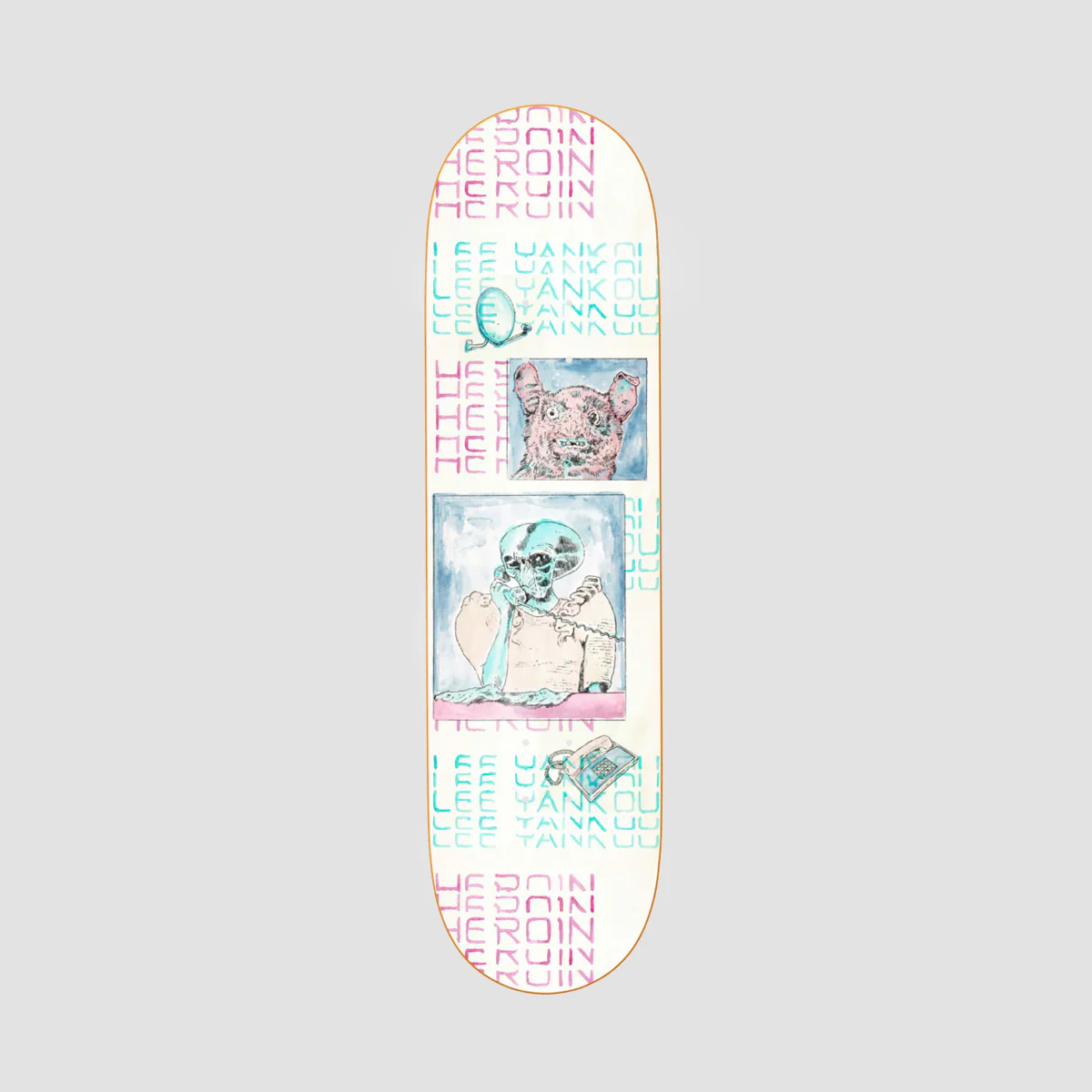 Heroin Die Tonight Lee Yankou Razor Edge Skateboard Deck - 8.25"