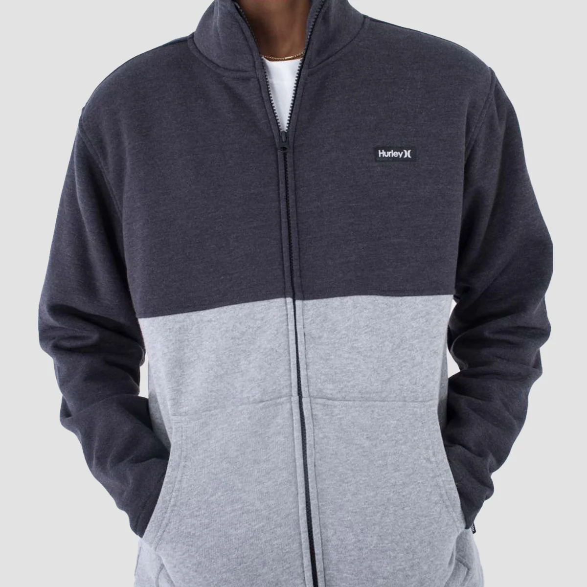 Hurley Alps Block Zip Sweatshirt Heather Black - Image 4