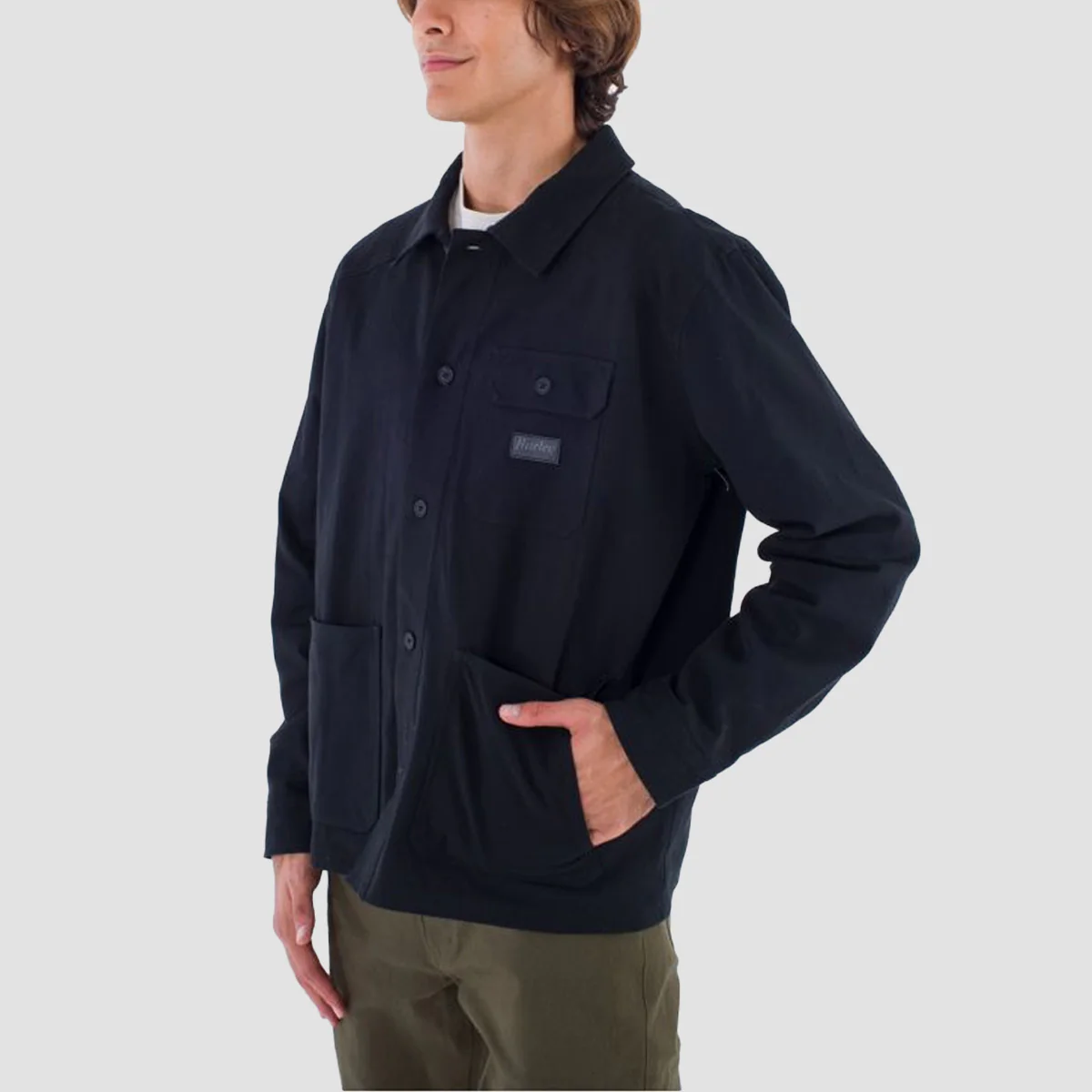 Hurley Bixby Flannel Lined Canvas Longsleeve Shirts Black - Image 2